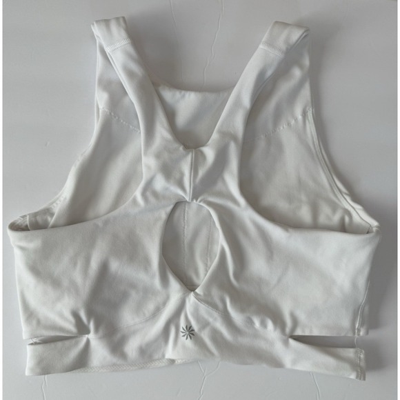Athleta Conscious Cut Out Crop Sports Bra White Size Medium - Picture 2 of 5